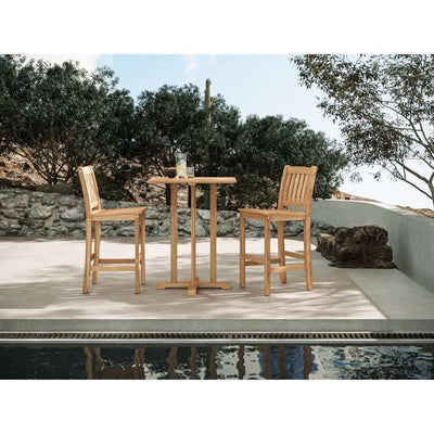 Oasis 3-Piece Square Teak Outdoor Bar Height Dining Set