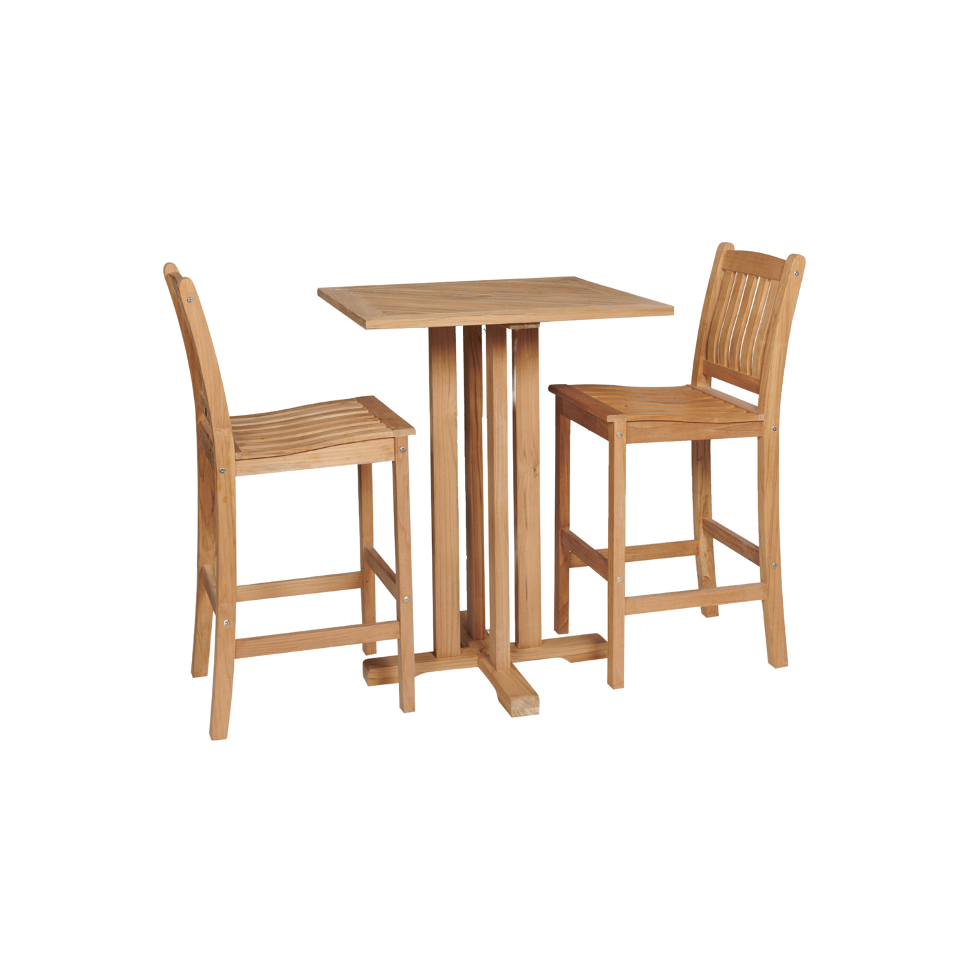 Oasis 3-Piece Square Teak Outdoor Bar Height Dining Set