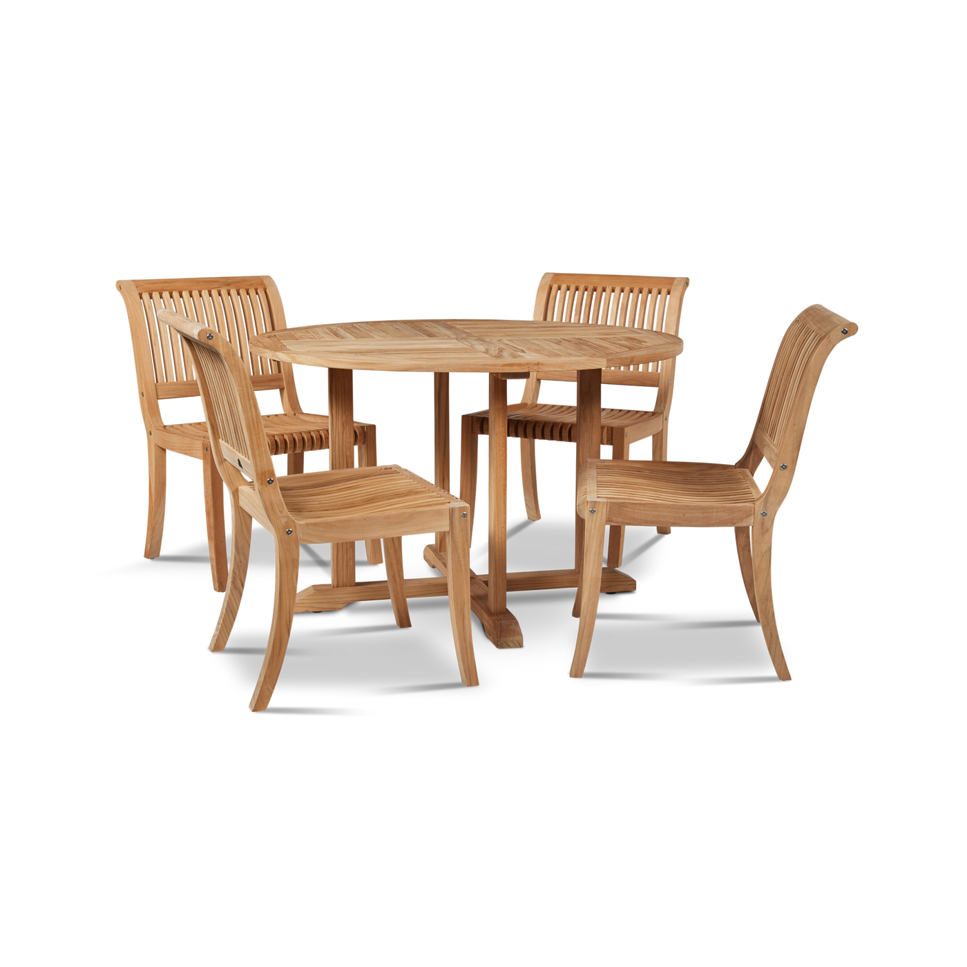 Palm 5-Piece Round Teak Outdoor Dining Set