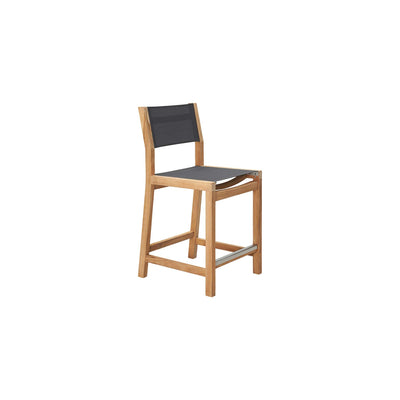 Pearl 7-Piece Rectangular Teak Outdoor Counter Height Dining Set in Black