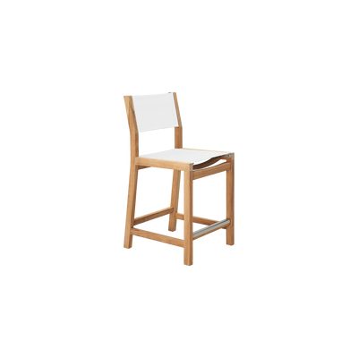 Pearl 7-Piece Rectangular Teak Outdoor Counter Height Dining Set in Black