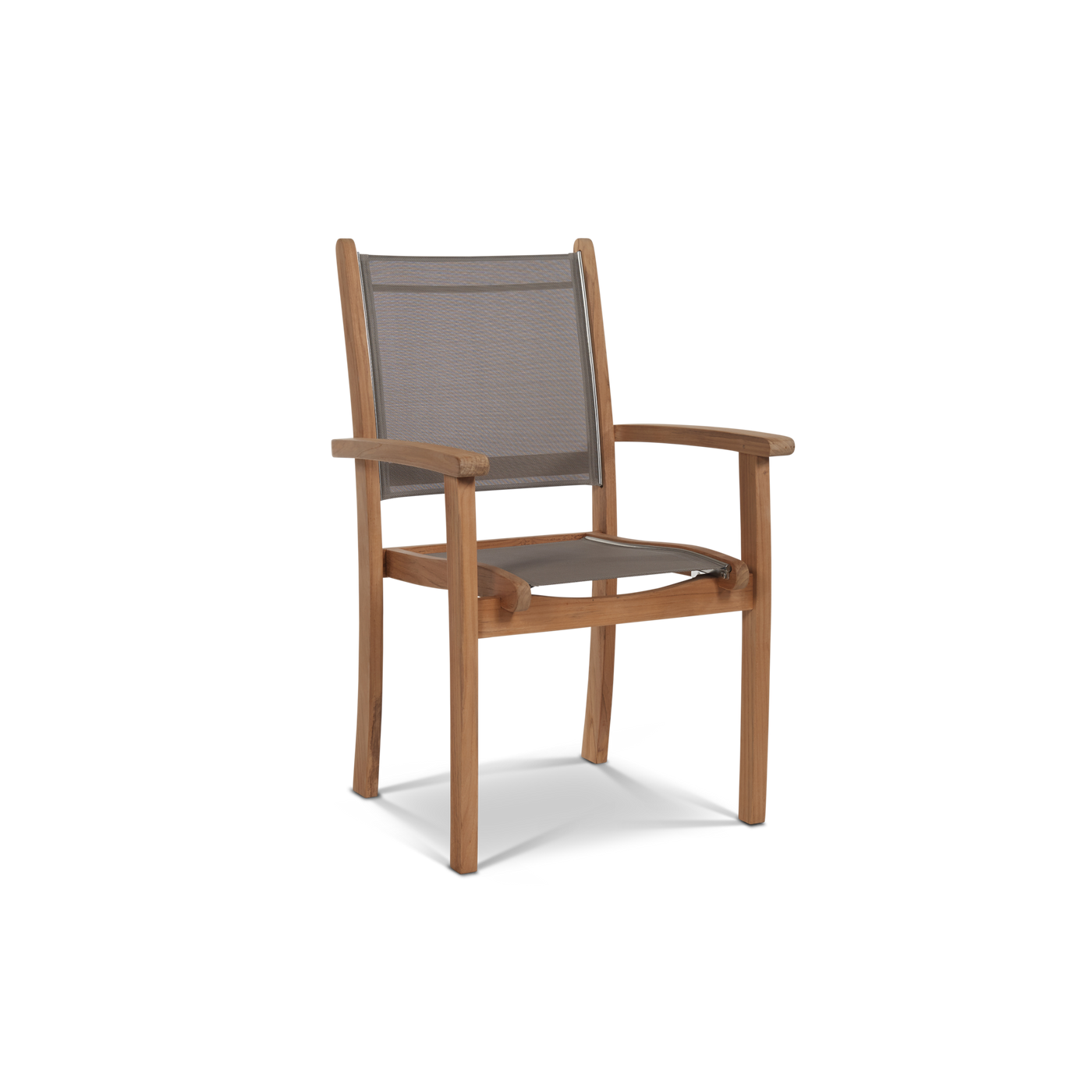 Pearl 5-Piece Square Teak Outdoor Dining Set in Black with Stacking Armchairs