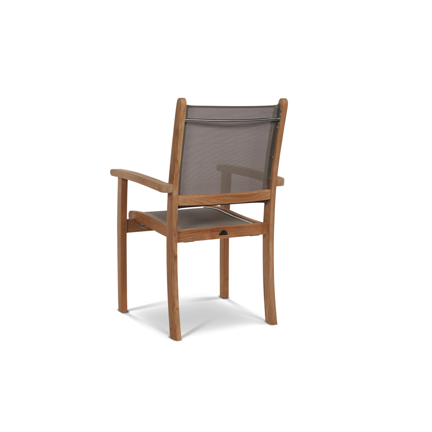 Pearl 5-Piece Square Teak Outdoor Dining Set in Black with Stacking Armchairs