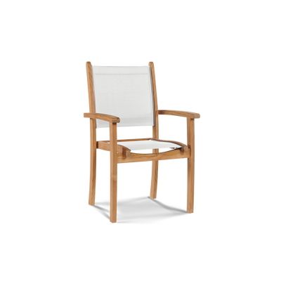 Pearl 5-Piece Square Teak Outdoor Dining Set in Black with Stacking Armchairs