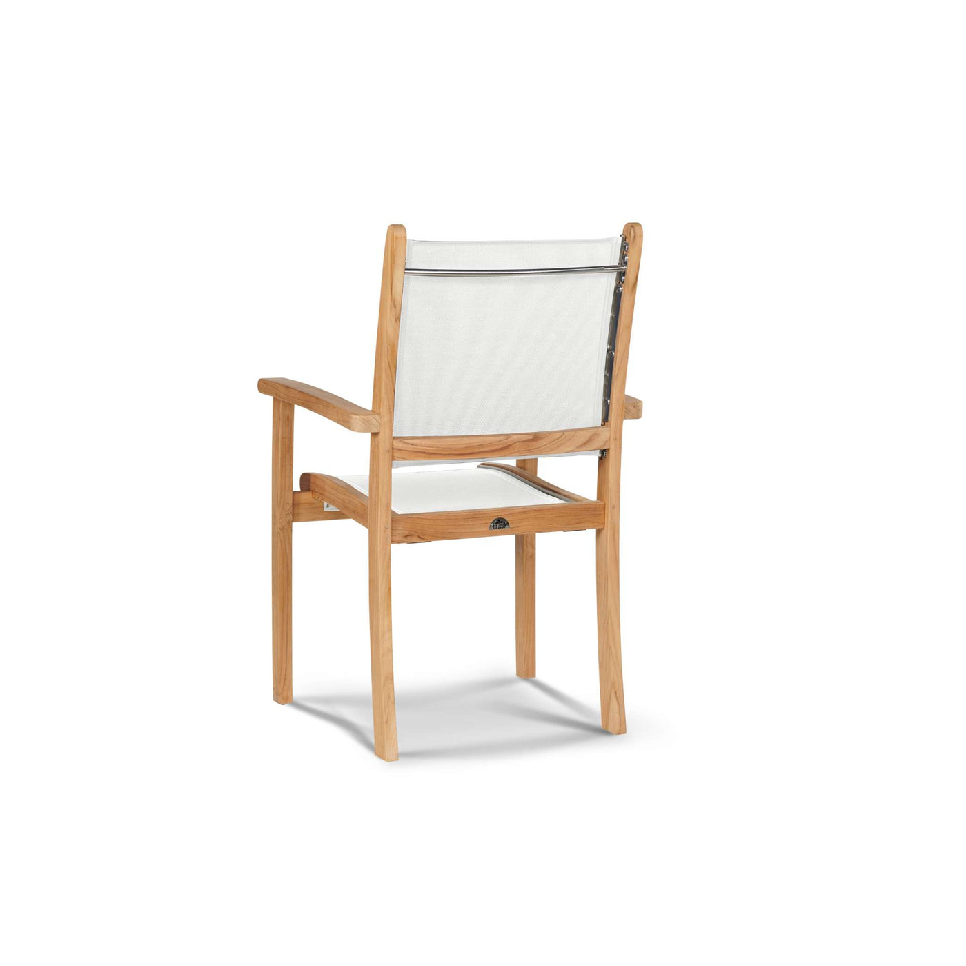 Pearl 5-Piece Square Teak Outdoor Dining Set in Black with Stacking Armchairs