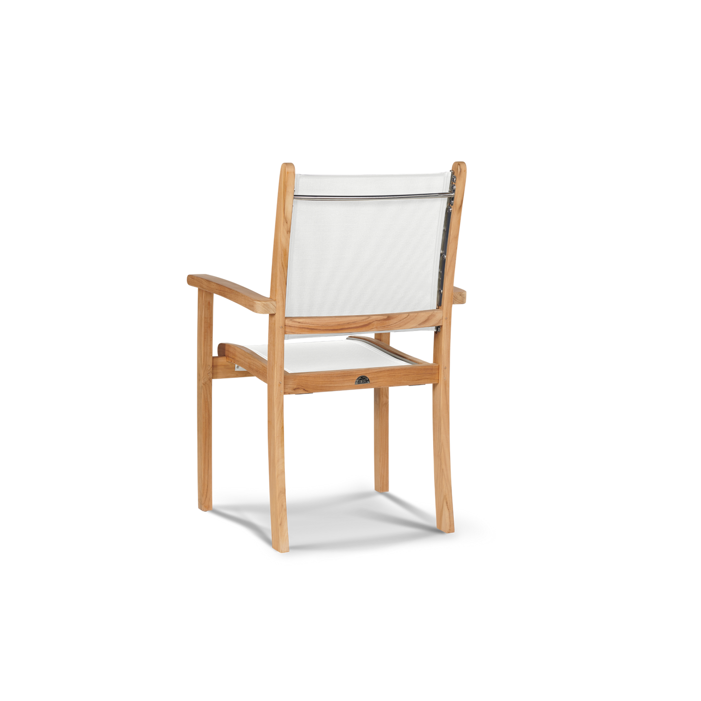 Pearl 5-Piece Square Teak Outdoor Dining Set in Black with Stacking Armchairs