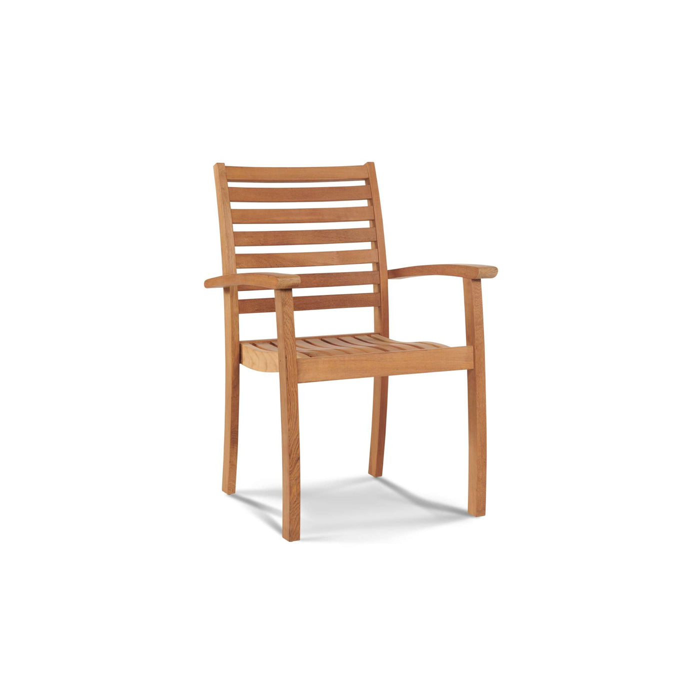 Royal 5-Piece Round Teak Outdoor Dining Set with Lazy Susan and Stacking Armchairs