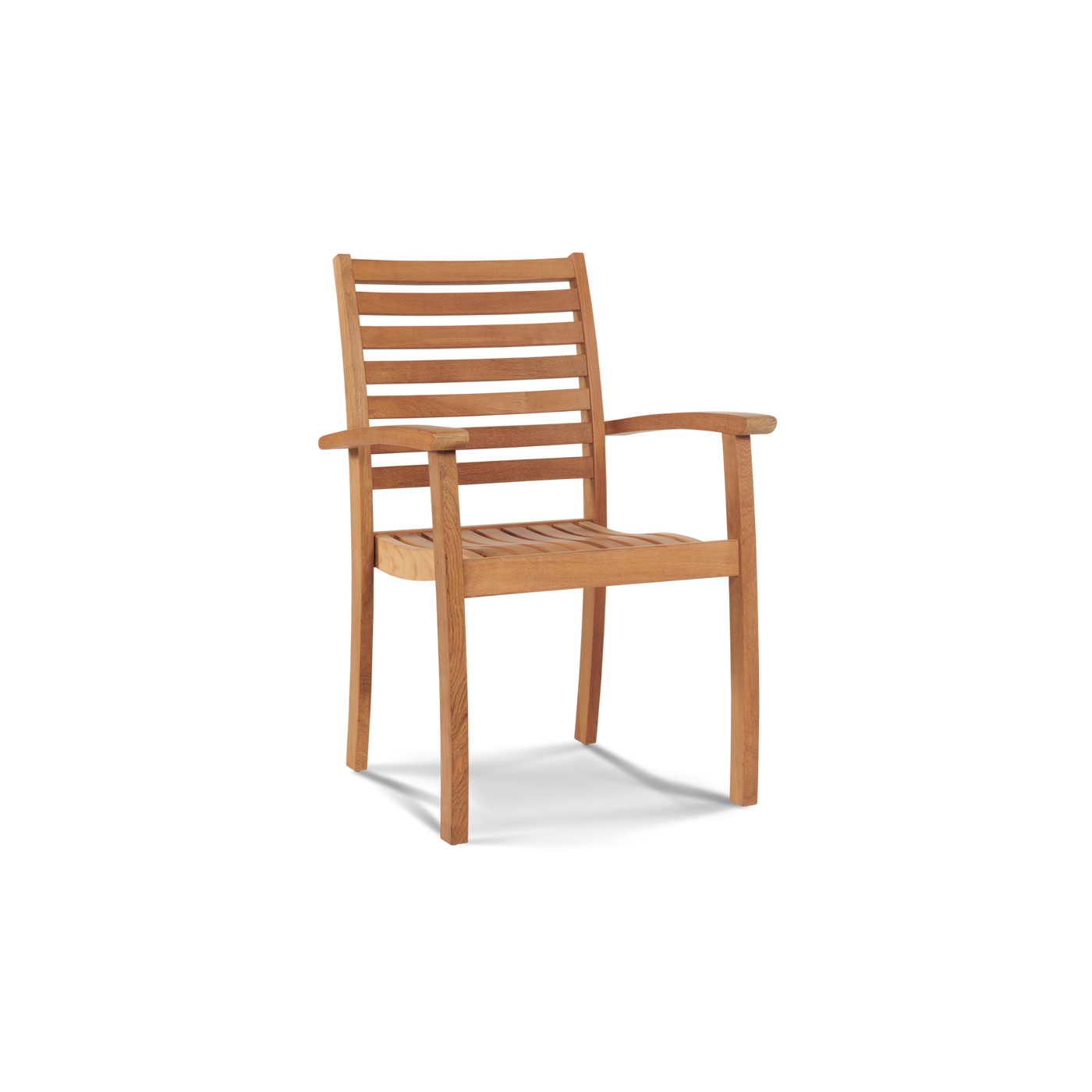 Royal 5-Piece Round Teak Outdoor Dining Set with Lazy Susan and Stacking Armchairs