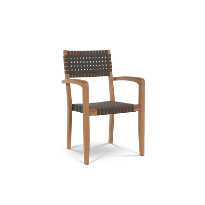 Cambria 7-Piece Rectangular Teak Outdoor Dining Set with Stacking Armchairs