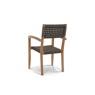 Cambria 7-Piece Rectangular Teak Outdoor Dining Set with Stacking Armchairs