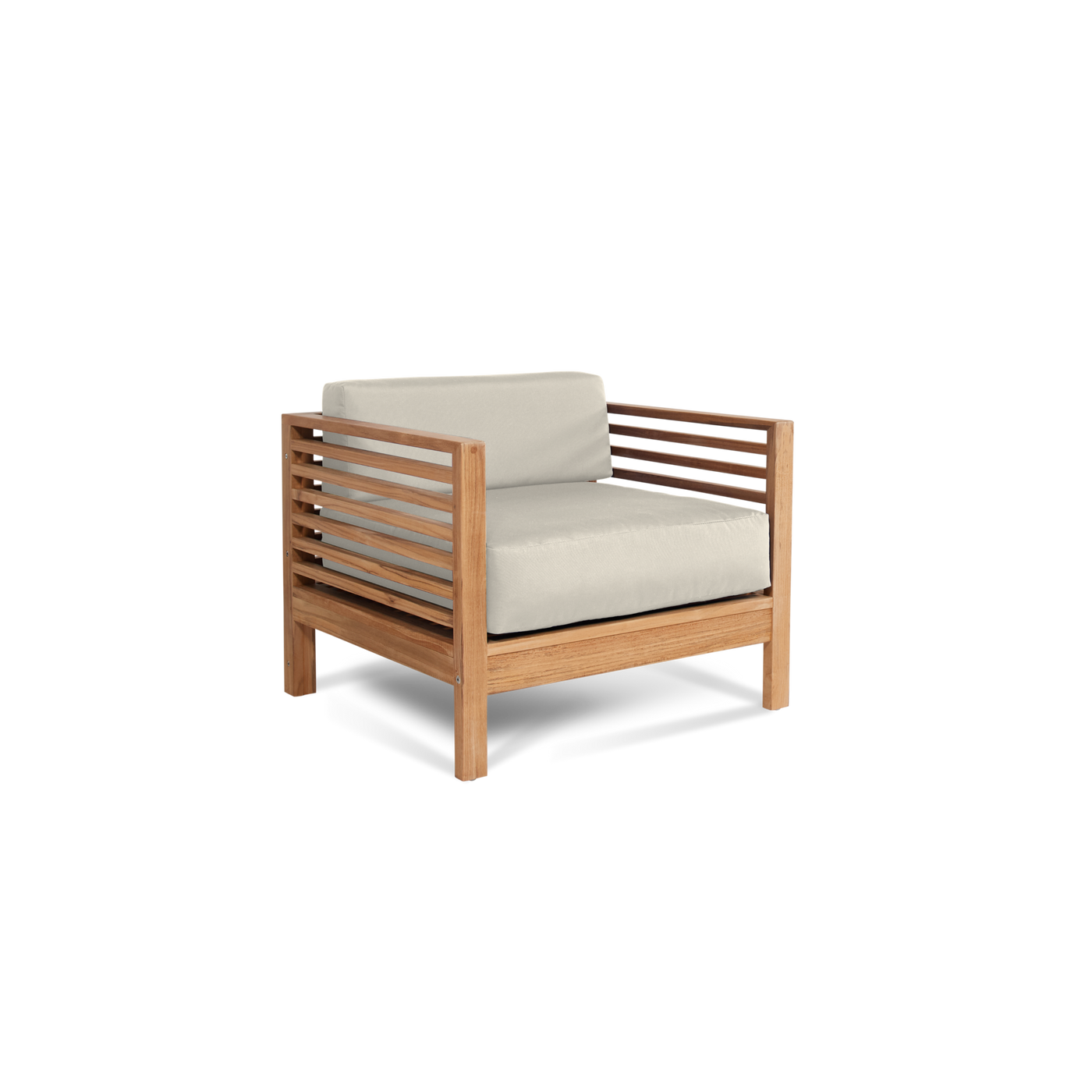 Summer 5-Piece Teak Outdoor Patio Deep Seating Set with Subrella Canvas Cushion