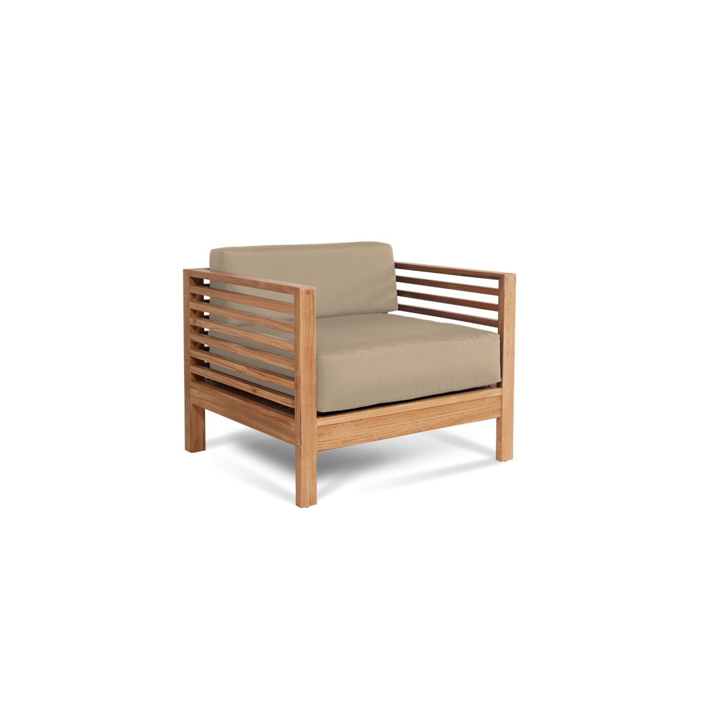 Summer 5-Piece Teak Outdoor Patio Deep Seating Set with Subrella Canvas Cushion