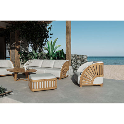 Sunburst 5-Piece Teak Outdoor Patio Deep Seating Set