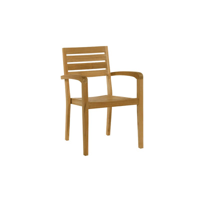 Venice 5-Piece Rectangular Teak Outdoor Dining Set with Extendable Table and Stacking Armchairs