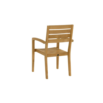Venice 5-Piece Rectangular Teak Outdoor Dining Set with Extendable Table and Stacking Armchairs