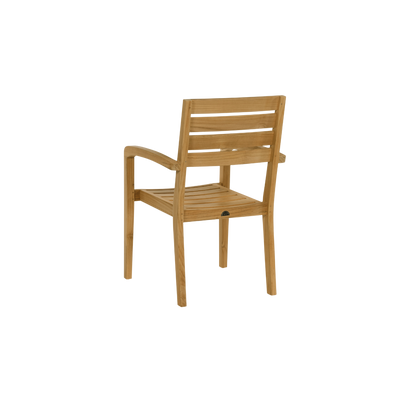 Venice 5-Piece Rectangular Teak Outdoor Dining Set with Extendable Table and Stacking Armchairs