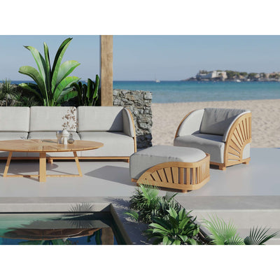 Sunburst Teak Outdoor Ottoman with Sunbrella® Cushion
