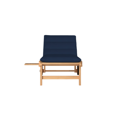 Lance Teak Outdoor Reclining Sunlounger with Rear Wheels and Slide-out Tray