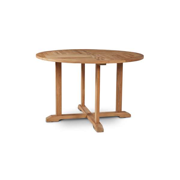Curtis 47.25-inch Round Teak Outdoor Dining Table with Umbrella Hole