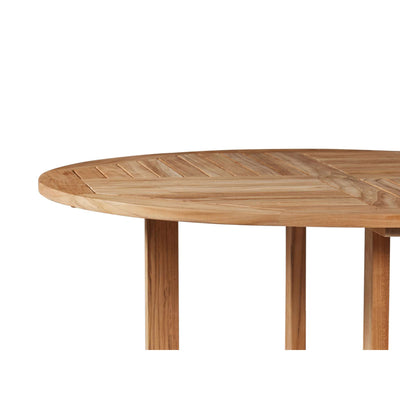 Curtis 47.25-inch Round Teak Outdoor Dining Table with Umbrella Hole