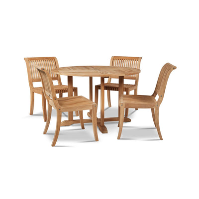 Curtis 47.25-inch Round Teak Outdoor Dining Table with Umbrella Hole