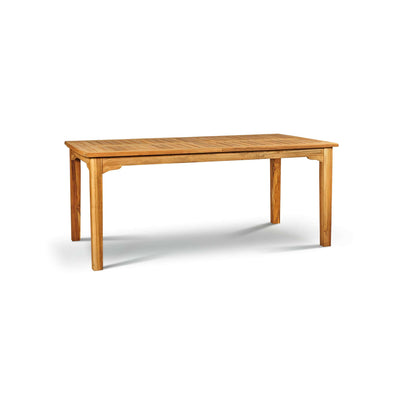 Manorhouse Rectangular Teak Outdoor Dining Table with Built-In Extension and Umbrella Hole