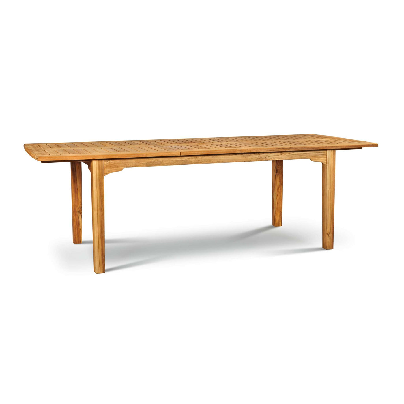 Manorhouse Rectangular Teak Outdoor Dining Table with Built-In Extension and Umbrella Hole