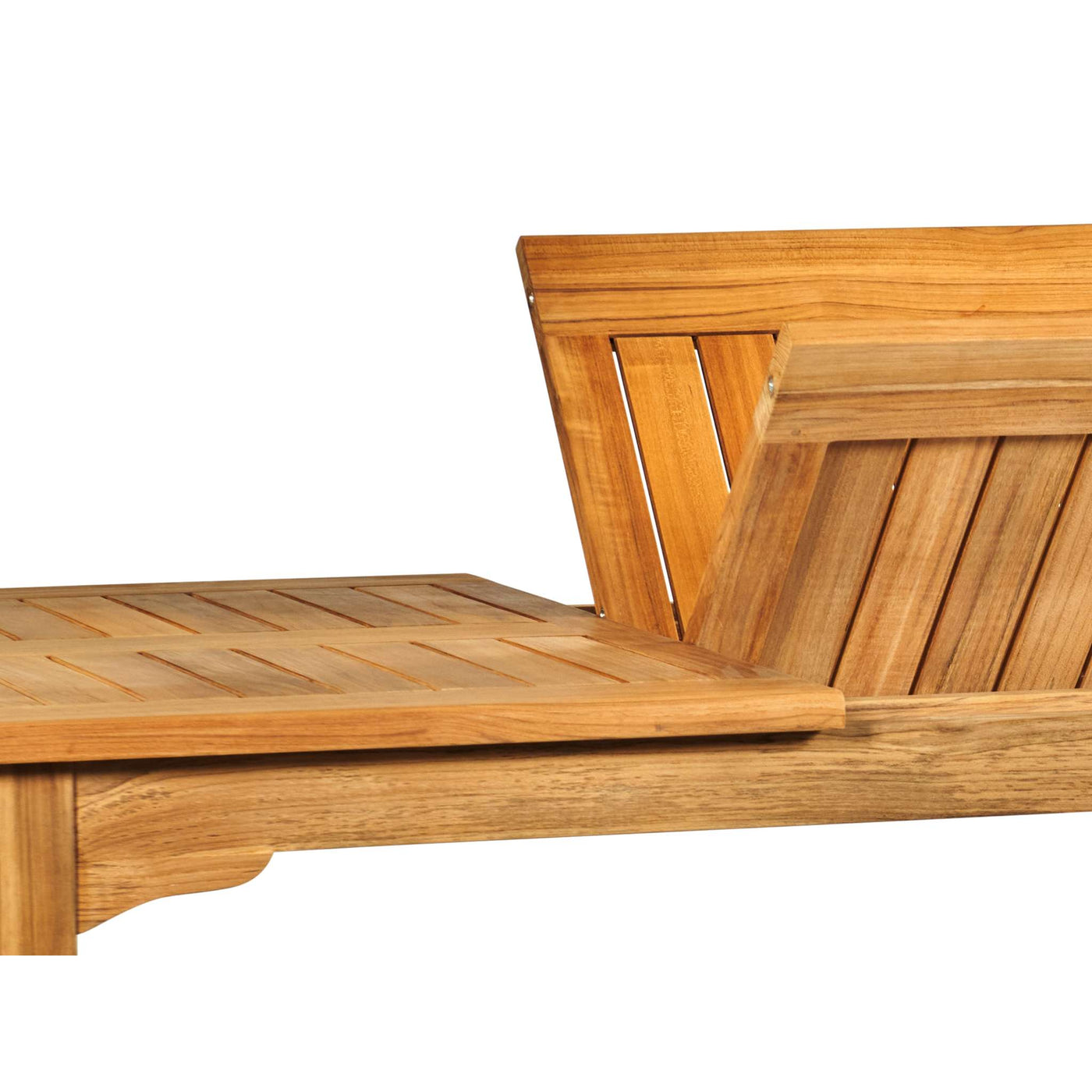 Manorhouse Rectangular Teak Outdoor Dining Table with Built-In Extension and Umbrella Hole