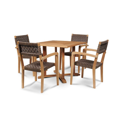 Avery Square Teak Outdoor Dining Table with Umbrella Hole