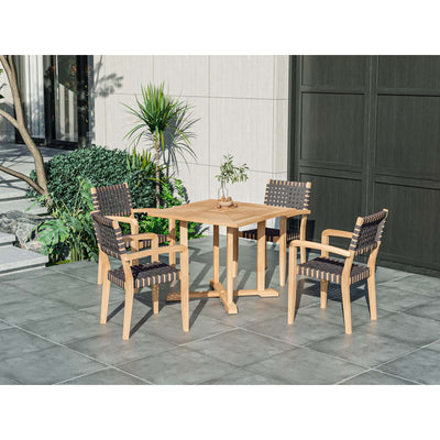 Avery Square Teak Outdoor Dining Table with Umbrella Hole