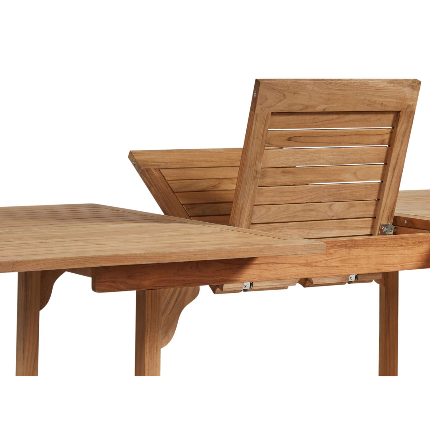 Dalton Rectangular Teak Outdoor Dining Table with Built-In Extension and Umbrella Hole