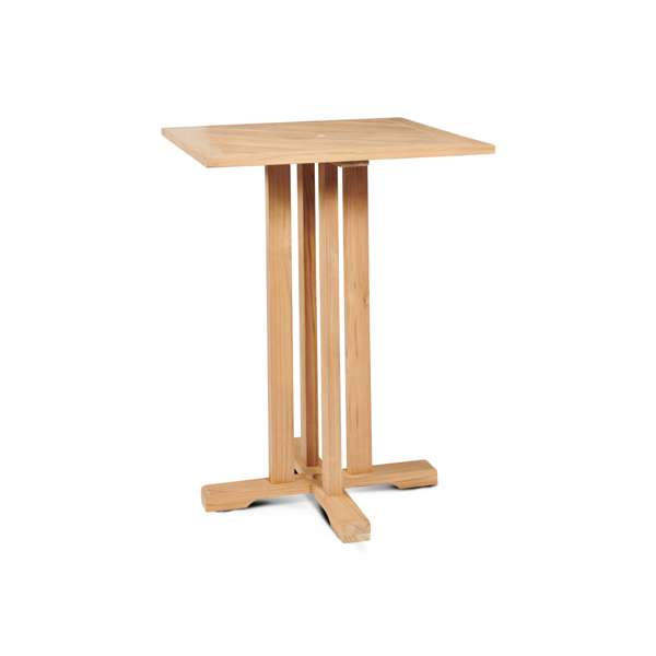 Oasis Square Teak Outdoor Bar Height Dining Table with Umbrella Hole