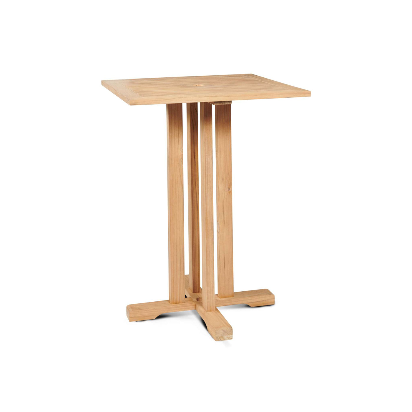 Oasis Square Teak Outdoor Bar Height Dining Table with Umbrella Hole