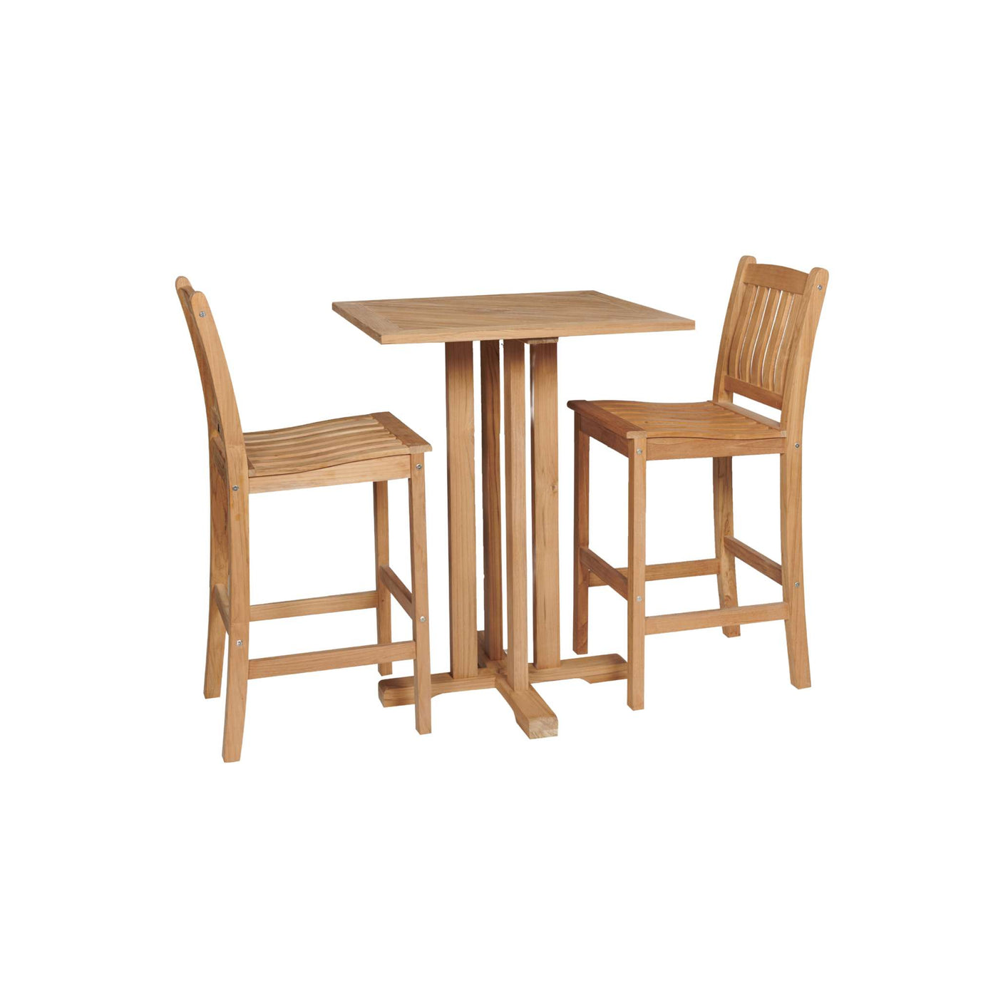 Oasis Square Teak Outdoor Bar Height Dining Table with Umbrella Hole