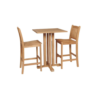 Oasis Square Teak Outdoor Bar Height Dining Table with Umbrella Hole