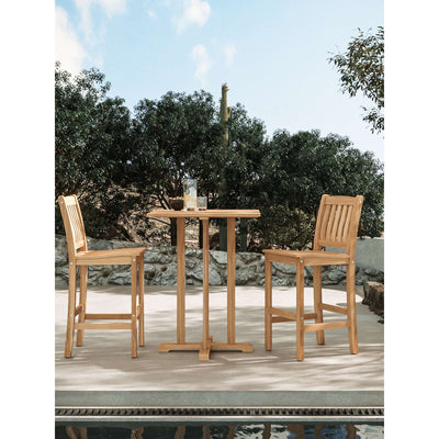 Oasis Square Teak Outdoor Bar Height Dining Table with Umbrella Hole