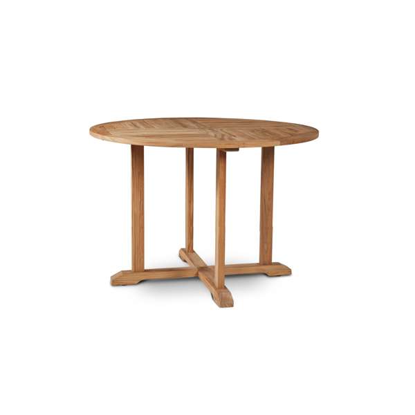 Curtis 35.5-inch Round Teak Outdoor Dining Table with Umbrella Hole