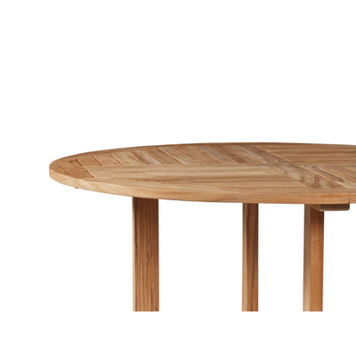 Curtis 35.5-inch Round Teak Outdoor Dining Table with Umbrella Hole