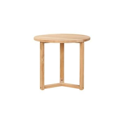 Large Round Teak Outdoor Cross Legs Nesting Side Table