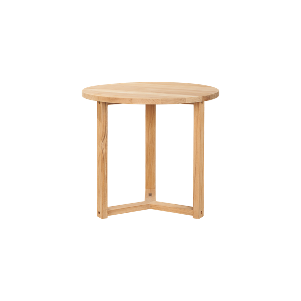Large Round Teak Outdoor Cross Legs Nesting Side Table