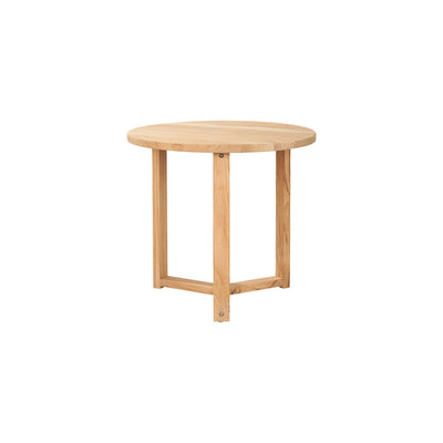 Large Round Teak Outdoor Cross Legs Nesting Side Table