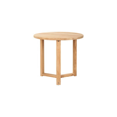 Large Round Teak Outdoor Cross Legs Nesting Side Table