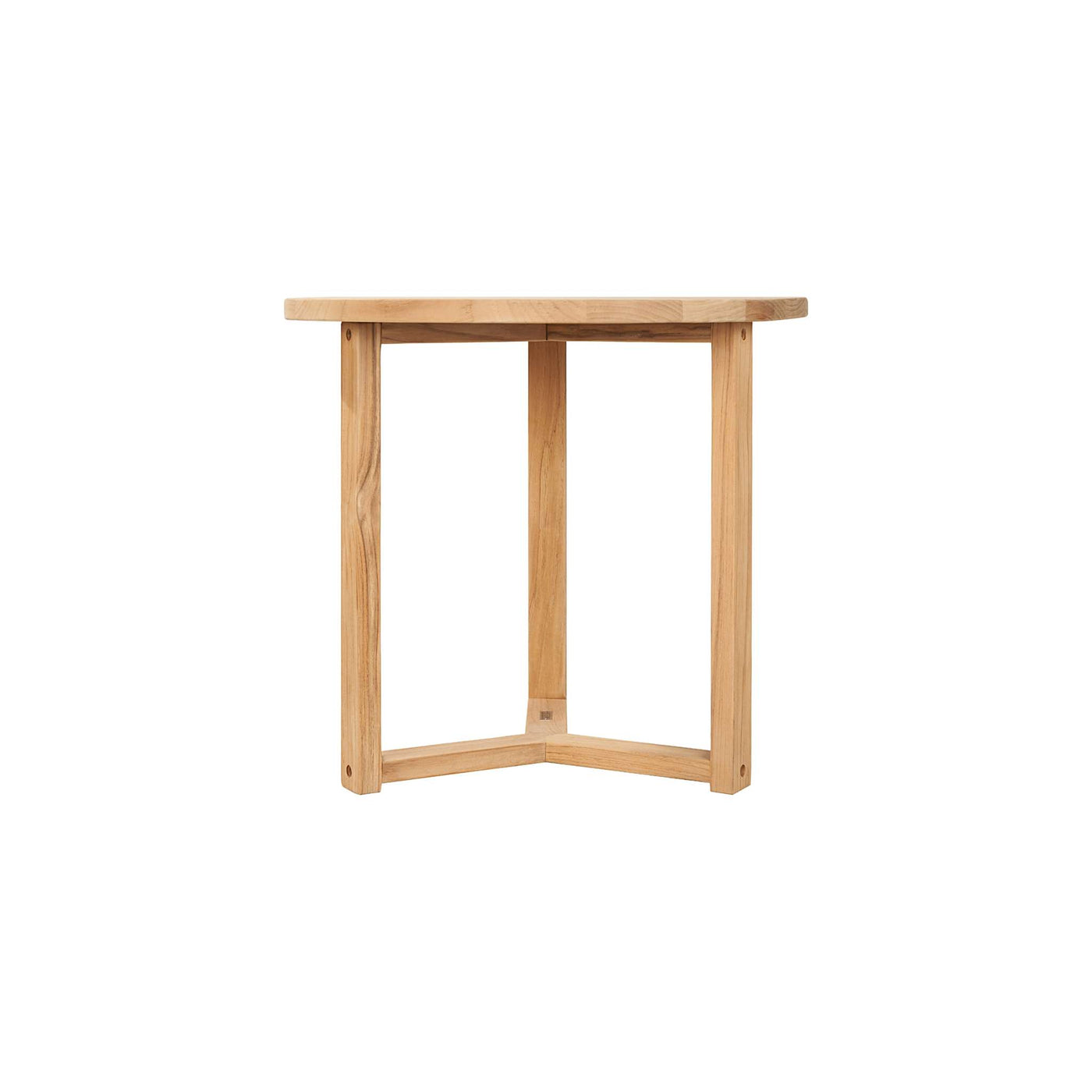 Large Round Teak Outdoor Cross Legs Nesting Side Table