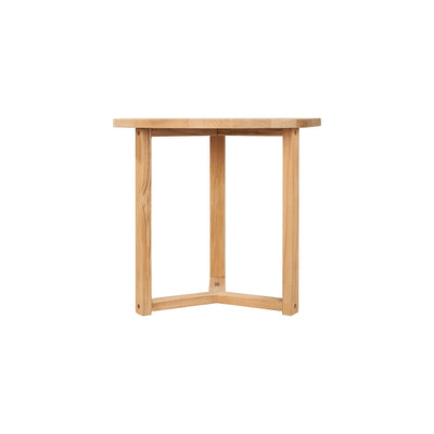 Large Round Teak Outdoor Cross Legs Nesting Side Table