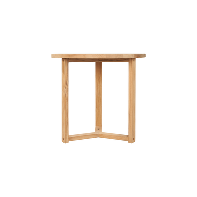 Large Round Teak Outdoor Cross Legs Nesting Side Table