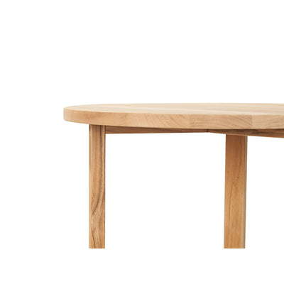 Large Round Teak Outdoor Cross Legs Nesting Side Table