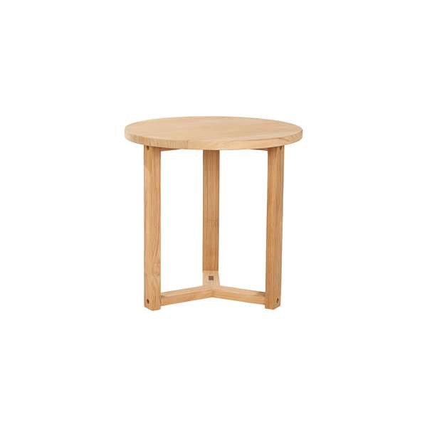 Large Round Teak Outdoor Cross Legs Nesting Side Table