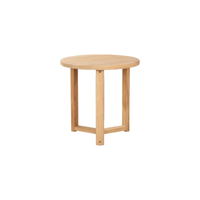 Large Round Teak Outdoor Cross Legs Nesting Side Table