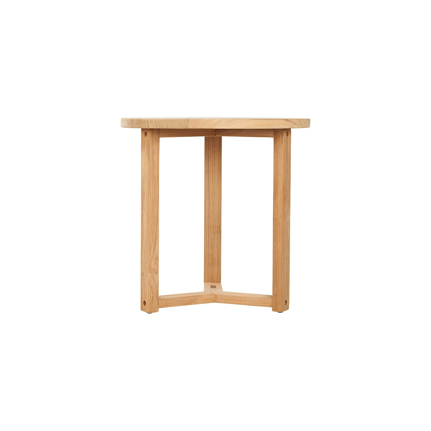 Large Round Teak Outdoor Cross Legs Nesting Side Table