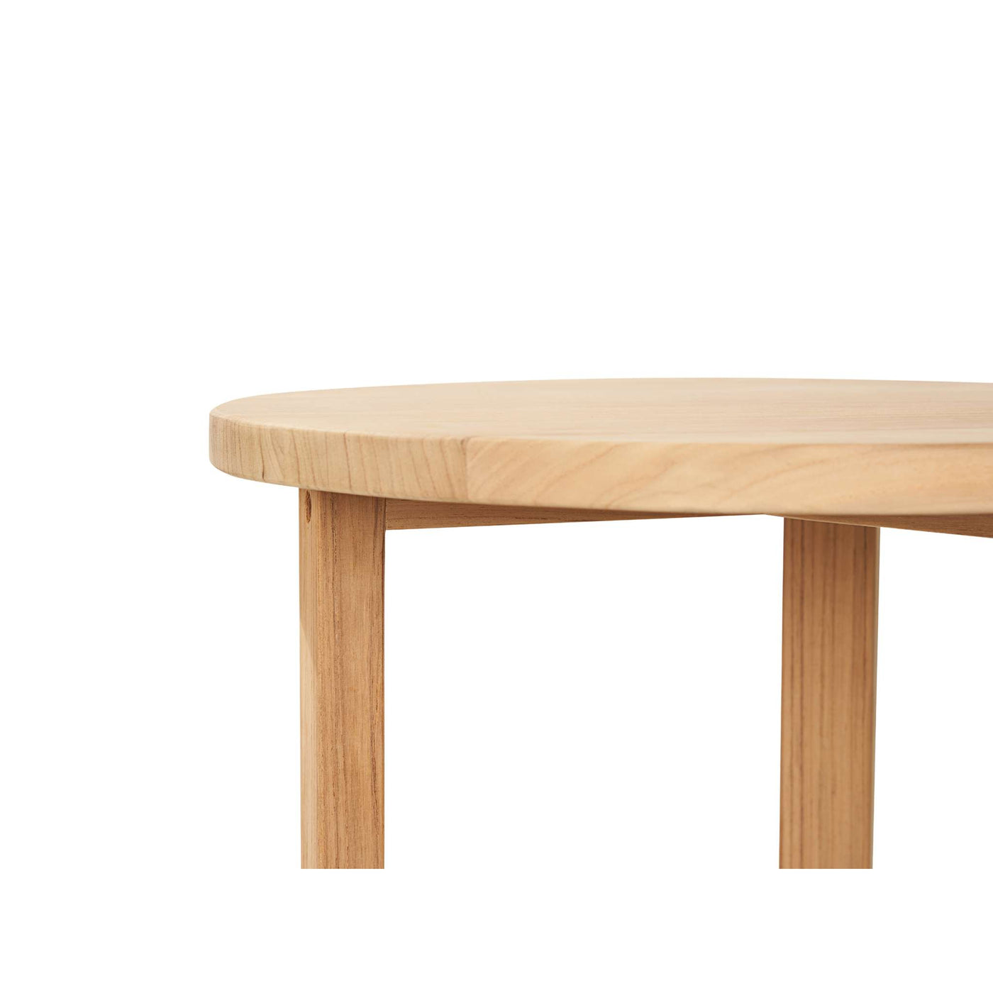 Large Round Teak Outdoor Cross Legs Nesting Side Table
